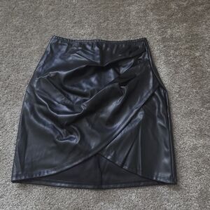 Windsor Black Faux Leather Skirt